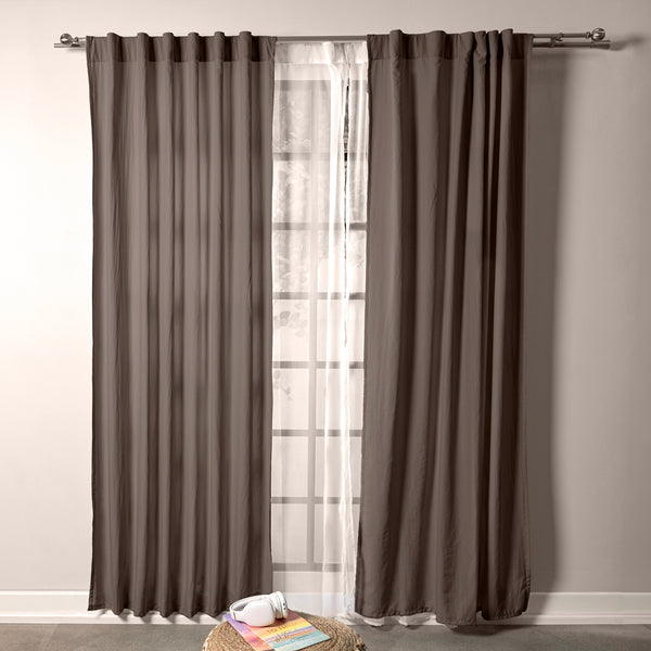 Cortinas Viasoft Washed Coffee LARGA
