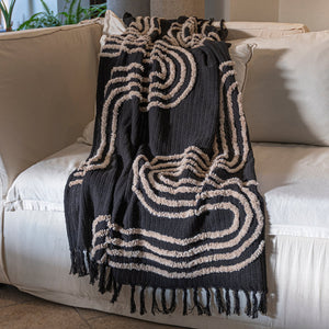 Cobertor Decorativo Mumbai Negro FRAZADA