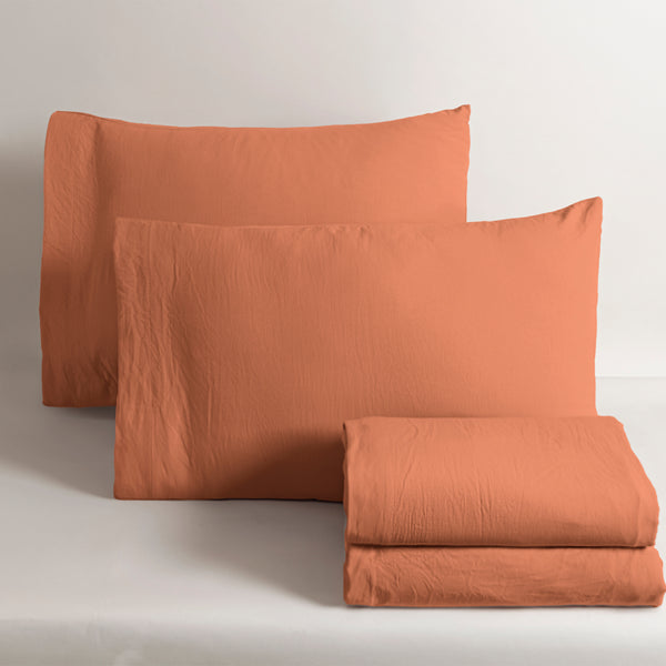 Sábanas Viasoft Washed Coral KS