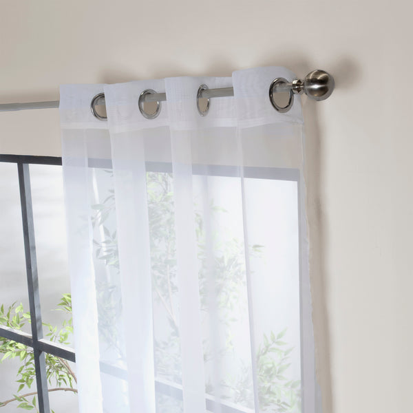 Cortinas Translúcidas Argolla Tergal Blanco LARGA