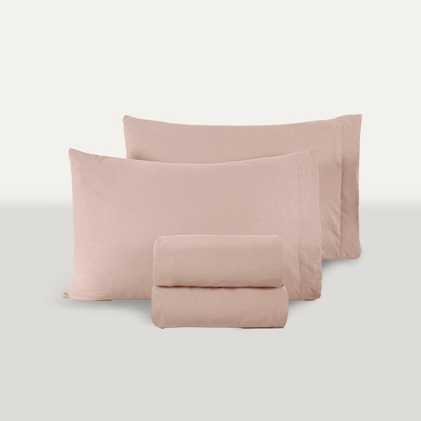 Sábanas Viasoft Washed Rosa