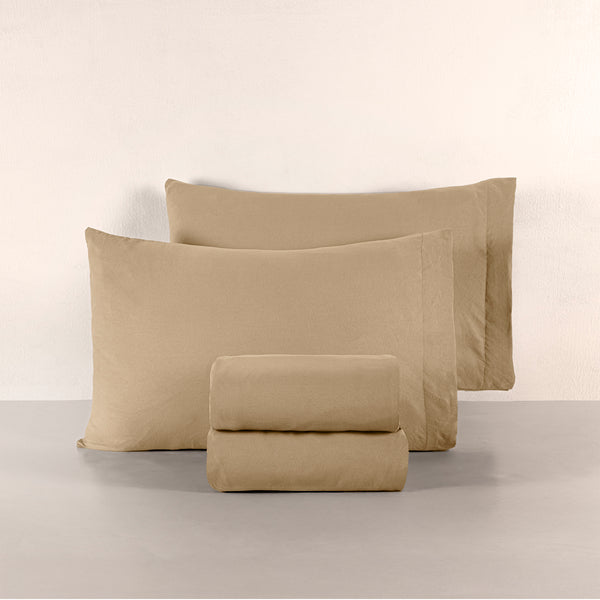 Sábanas Viasoft Washed Toffee MAT