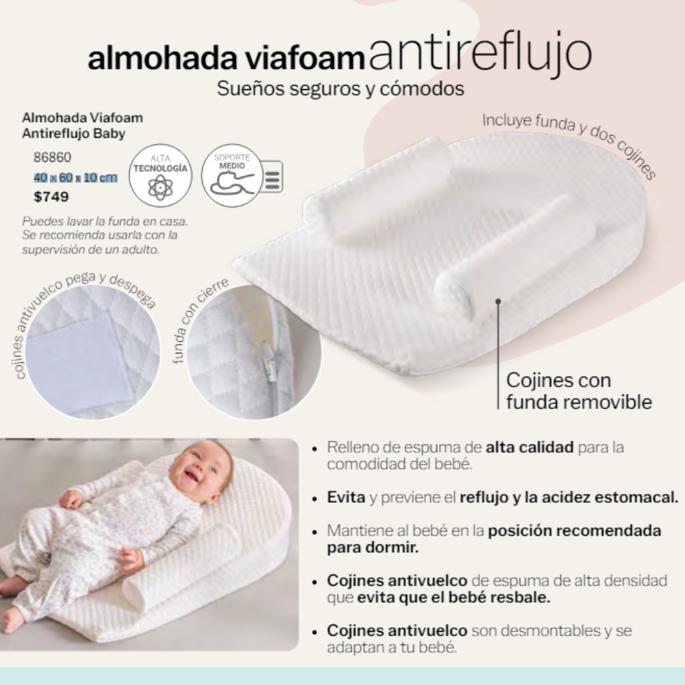 Vianney Almohada Viafoam Antireflujo Baby
