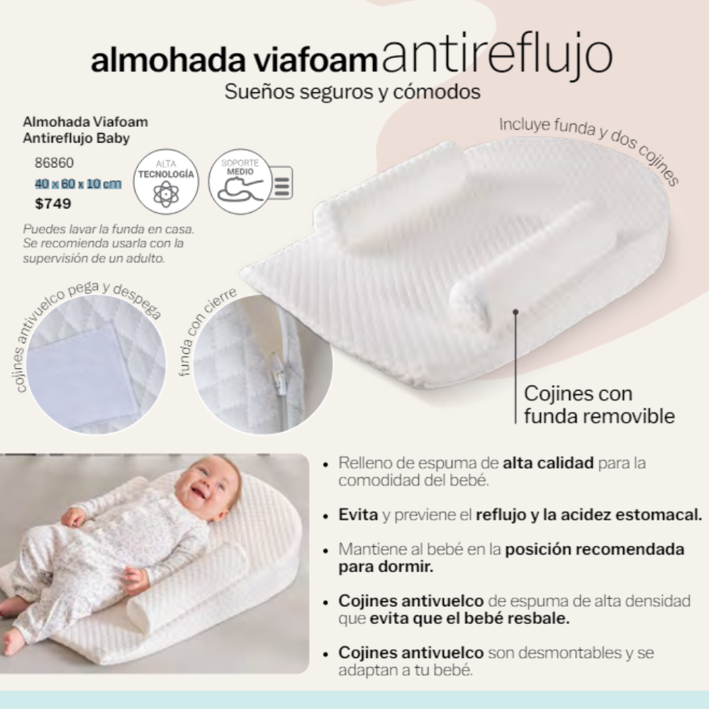 Vianney Almohada Viafoam Antireflujo Baby Vianney Mexico