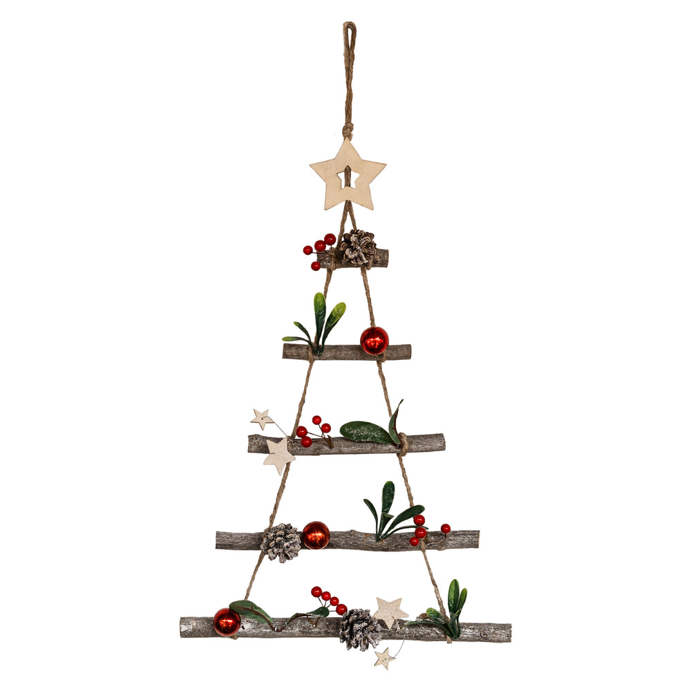 Adorno Navideño Árbol Colgante Wood